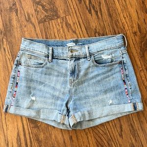 Old Navy Jean Boyfriend Shorts Size 0 with embroidered details